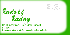 rudolf raday business card